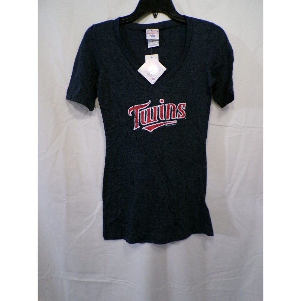 Campus Lifestyle Women's Twins V-Neck T-Shirt Navy Heather Size S
